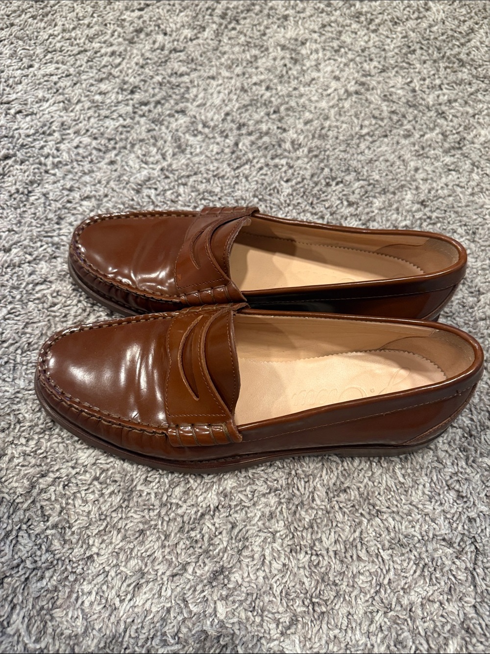 J Crew Women's Brown Leather Penny Loafers size 8 - Picture 6 of 9